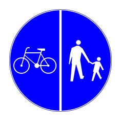 Značka C 10a Stezka pro chodce a cyklisty dělená
