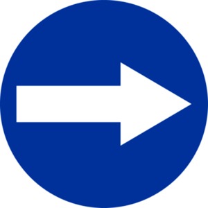 Značka C 3a Přikázaný směr jízdy zde vpravo